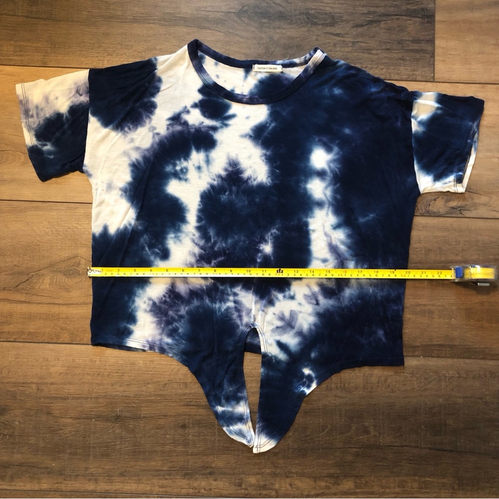 Caution To The Wind Blue and White tie-dye Short Sleeve Tee